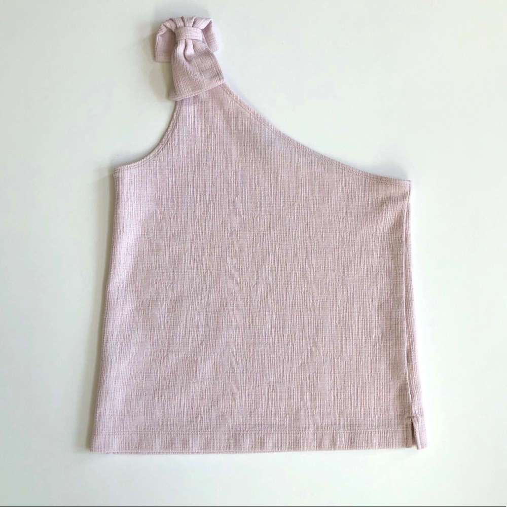J. Crew pale pink one shoulder bow tank top - Picture 3 of 9